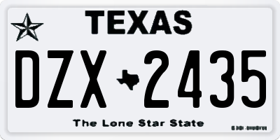 TX license plate DZX2435