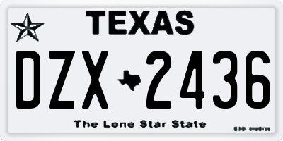 TX license plate DZX2436