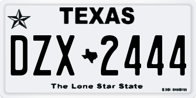 TX license plate DZX2444