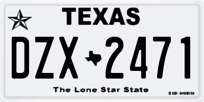 TX license plate DZX2471
