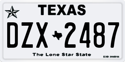 TX license plate DZX2487