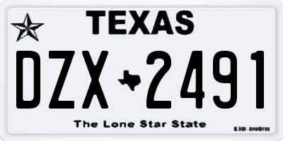 TX license plate DZX2491