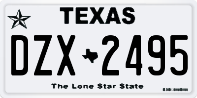 TX license plate DZX2495