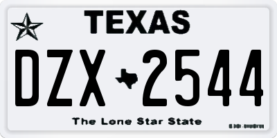 TX license plate DZX2544