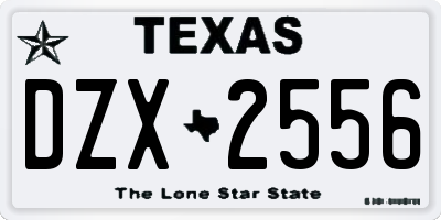 TX license plate DZX2556