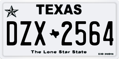 TX license plate DZX2564