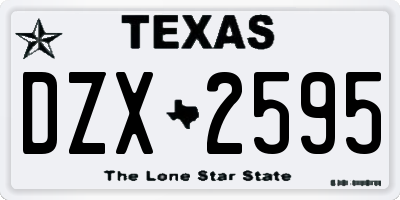 TX license plate DZX2595