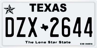 TX license plate DZX2644