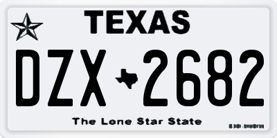 TX license plate DZX2682