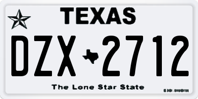 TX license plate DZX2712