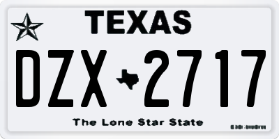 TX license plate DZX2717