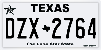 TX license plate DZX2764