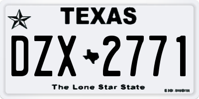 TX license plate DZX2771