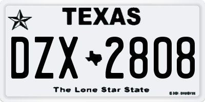 TX license plate DZX2808