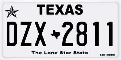 TX license plate DZX2811