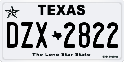 TX license plate DZX2822