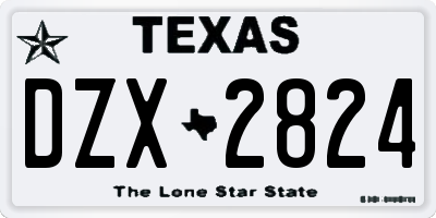 TX license plate DZX2824