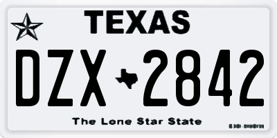 TX license plate DZX2842