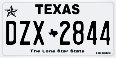 TX license plate DZX2844