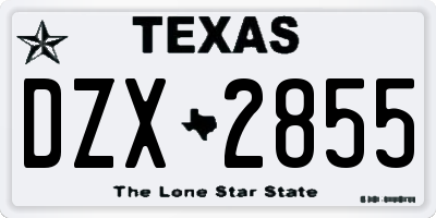 TX license plate DZX2855