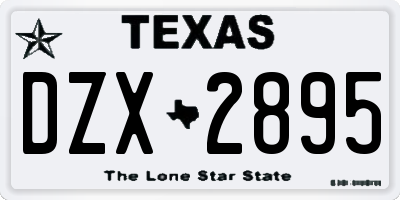 TX license plate DZX2895