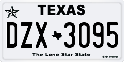 TX license plate DZX3095
