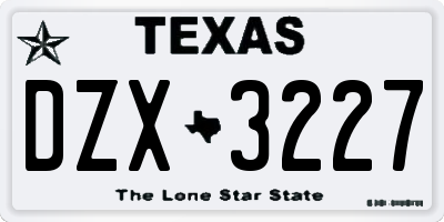 TX license plate DZX3227