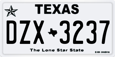TX license plate DZX3237