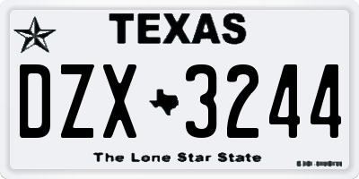 TX license plate DZX3244