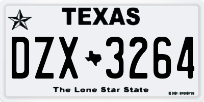TX license plate DZX3264