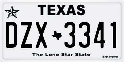 TX license plate DZX3341