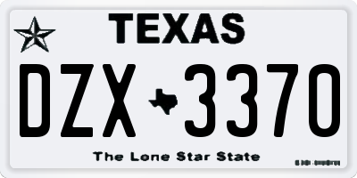 TX license plate DZX3370