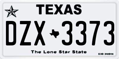 TX license plate DZX3373
