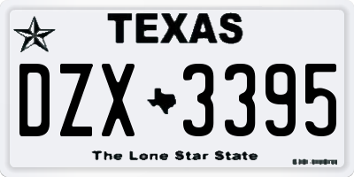 TX license plate DZX3395