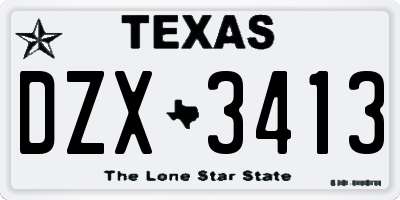 TX license plate DZX3413