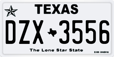 TX license plate DZX3556