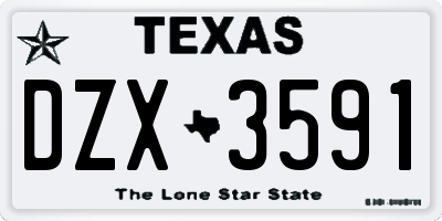 TX license plate DZX3591