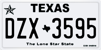 TX license plate DZX3595
