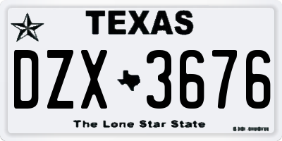 TX license plate DZX3676