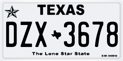 TX license plate DZX3678