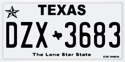 TX license plate DZX3683