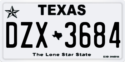 TX license plate DZX3684