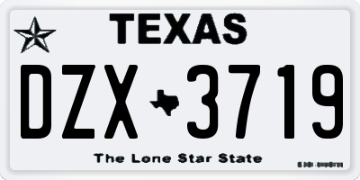 TX license plate DZX3719