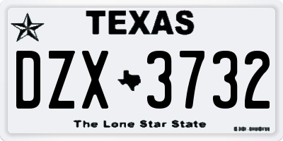 TX license plate DZX3732