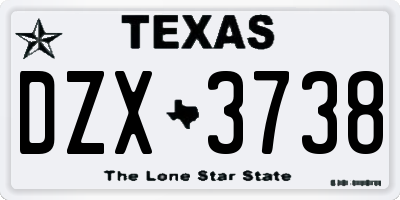 TX license plate DZX3738
