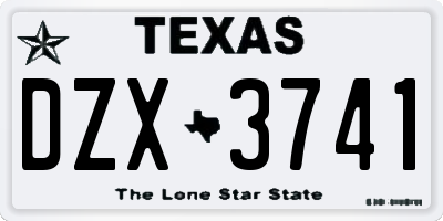 TX license plate DZX3741