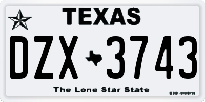 TX license plate DZX3743