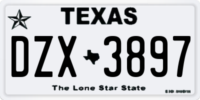 TX license plate DZX3897