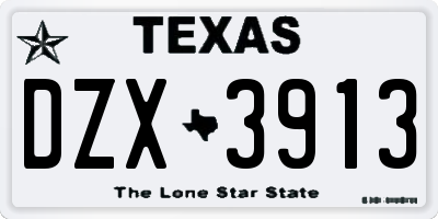 TX license plate DZX3913