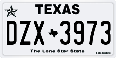 TX license plate DZX3973